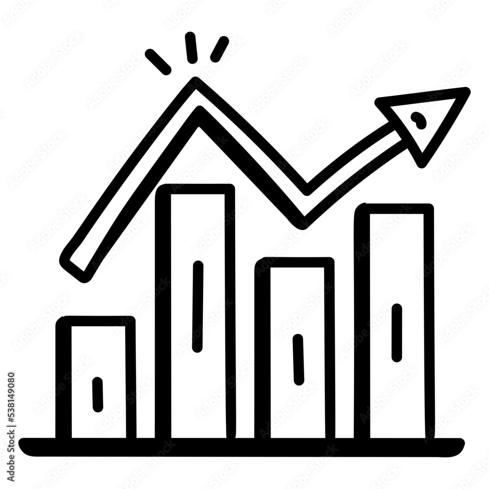 Canvas Prints ready to use doodle icon of growth chart