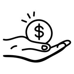 A handy doodle icon of investment 