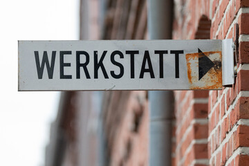 Schild Werkstatt