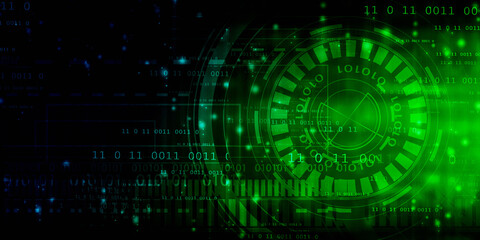 2d illustration Abstract futuristic electronic circuit technology background