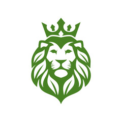 king lion leaf luxury logo icon template © Locho99