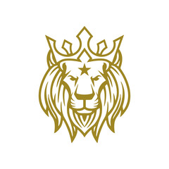lion king luxury logo design template