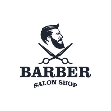 Barbershop. Handsome man. Barber shop symbol.