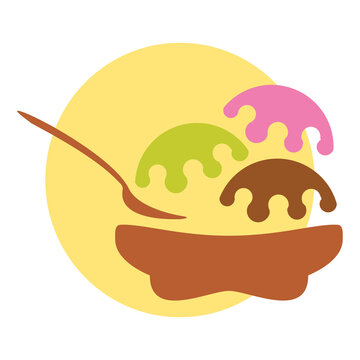 ice cream logo in a bowl