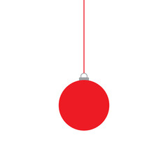 Julekugle / Red christmas ball, Vector illustration