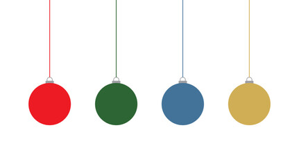 Julekugle / Set of colored christmas ball, Vector illustration