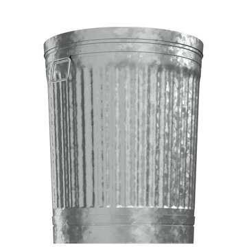 3d rendering illustration of a metallic trash can closed