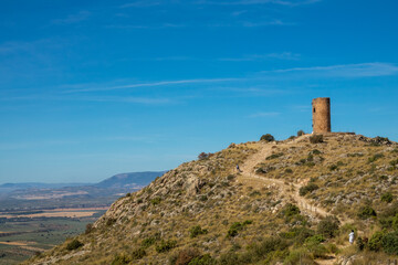 Fototapeta na wymiar Ruins of the old fortress in Deifontes (Granada, Spain)