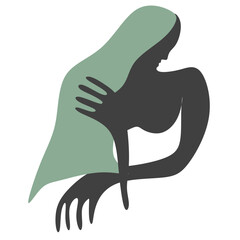 Abstract cubism.Surrealism. Trendy line art surreal face cubism modern art. Portrait in modern abstract style. Hand drawn vector illustration. 