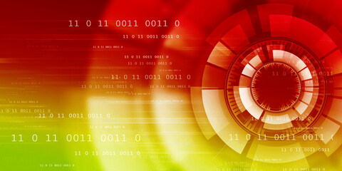 2d illustration Abstract futuristic electronic circuit technology background