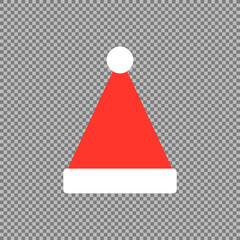Red santa claus hat / rød nissehue Vector illustration, 

