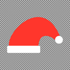Red santa claus hat / rød nissehue Vector illustration, 
