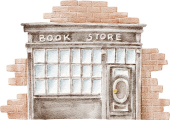 Obraz premium Bookstore window illustration