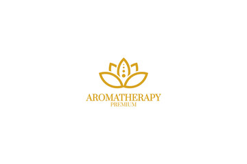 Flat natural aromatherapy logo design vector template illustration