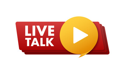 Live talk. Element for broadcasting. Video stream icon. Vector stock illustration.