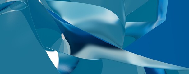 Obraz premium blue wave abstract background 3d rendering flat design style