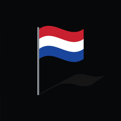Netherlands flag on pole vector graphics