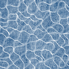 Geometric l decorative seamless pattern, line, stripe, doodle , plaid  geo wallpaper. Blue Jeans background with  grunge texture.