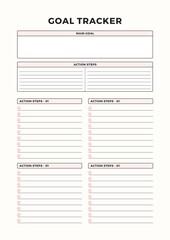 A4_size_Goal Tracker Planner Template | Elegant Minimalist Productivity Planner