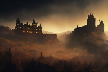 creepy gothic castle