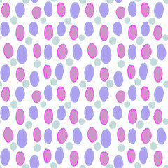 楕円水玉模様シームレスパターン、筆書きドット模様、手描きのシームレス模様、手描きテキスタイルパターン、水玉模様のリピートパターン