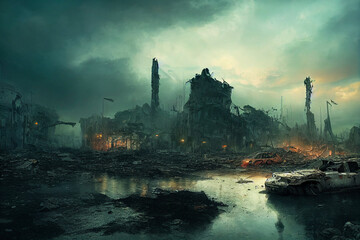 ruins of apocalyptic city