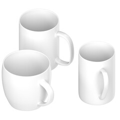 3d rendering illustration of some mugs