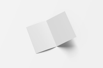 Bi fold Brochure Flyer Mockup. 3D Rendering