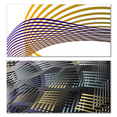 Wavy lines or ribbons. Multicolored striped gradient. Creative unusual background with abstract gradient wave lines for creating trendy banner, poster. Vector eps