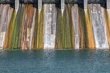 The lower section of the spillway at the C.J. Strike Dam in Idaho, USA
