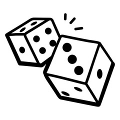 Ready to use doodle icon of dice 