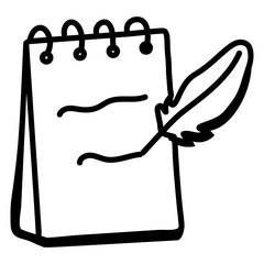 A handy doodle icon of quill writing 