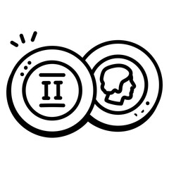 Coins collection doodle icon is up for premium use 