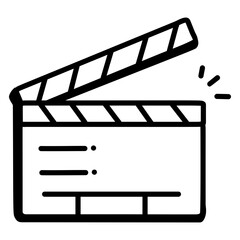 Grab a doodle icon of clapperboard