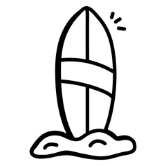 A hand drawn icon of surfing 