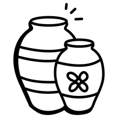 A beautiful doodle icon of ceramic