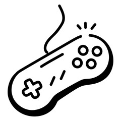 Trendy hand drawn icon of gamepad 