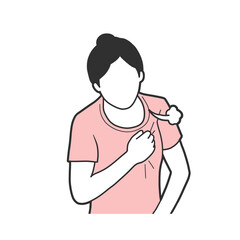 가슴답답 병증 증상 일러스트