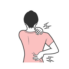 어깨 허리 통증 병증 증상 일러스트