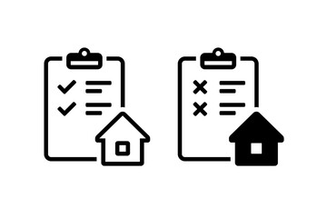 House document with check mark. Home insurance sign symbol. Illustration - obrazy, fototapety, plakaty