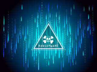ransomware turquoise blue background