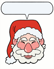 Santa With Speech Bubble Vector