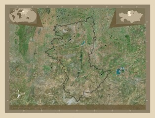 Qostanay, Kazakhstan. High-res satellite. Major cities