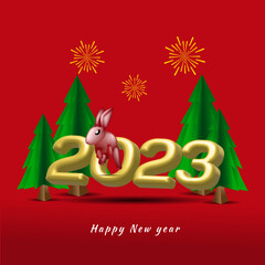 Vector Illustration red banner happy new year and christmas