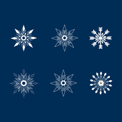 Set of vector illustration Snowflakes 