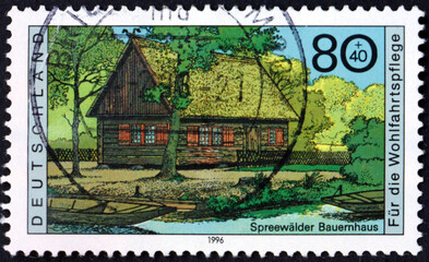 Postage stamp Germany 1996 Farmhouse, Spree Forest