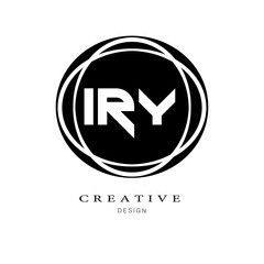 IRY Letter .IRY Letter Logo Design .Creative circle Design on Black background .IRY - obrazy, fototapety, plakaty