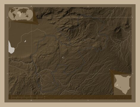 Kericho, Kenya. Sepia. Major cities