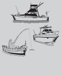 Fishing boat vector design.