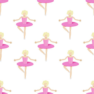Seamless pattern with ballet dancers. The concept of the opening of the theatrical ballet season. Banner of the opera house.